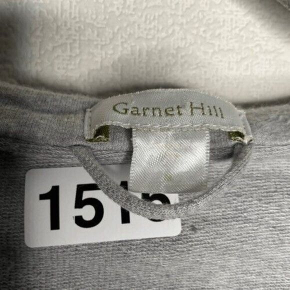 Garnet Hill Womens Size M Grey Belted Cotton Robe Style Open Front Cardigan - Picture 2 of 10